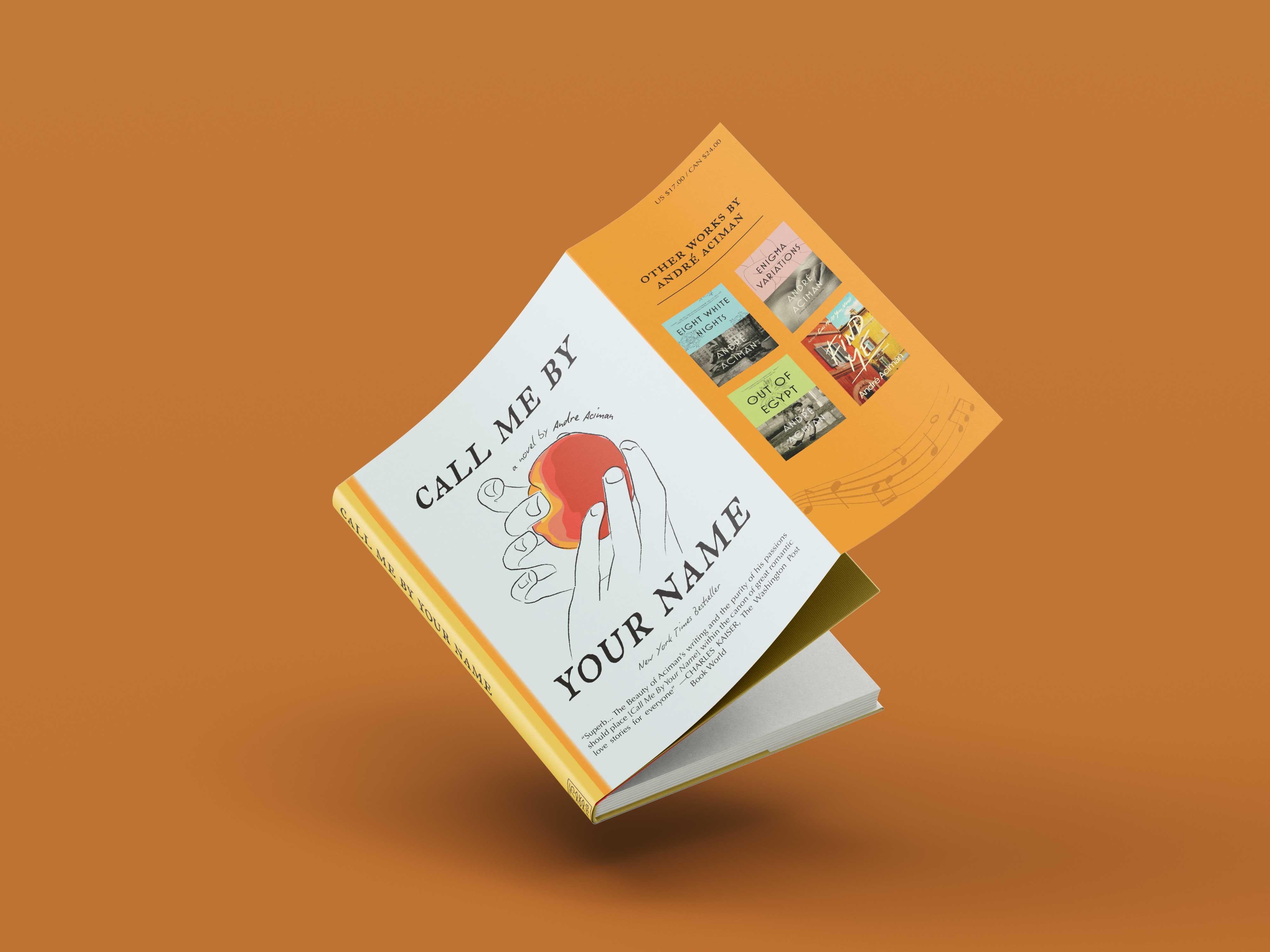 A book in the air with one flap of its dustcover open.